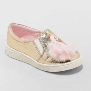 Toddler Girls' Isolde Swan Slip on Sneakers Gold